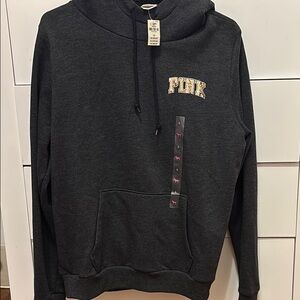 *RARE* PINK Victoria's Secret Dark Gray women’s Hoodie * NWT* TikTok find!